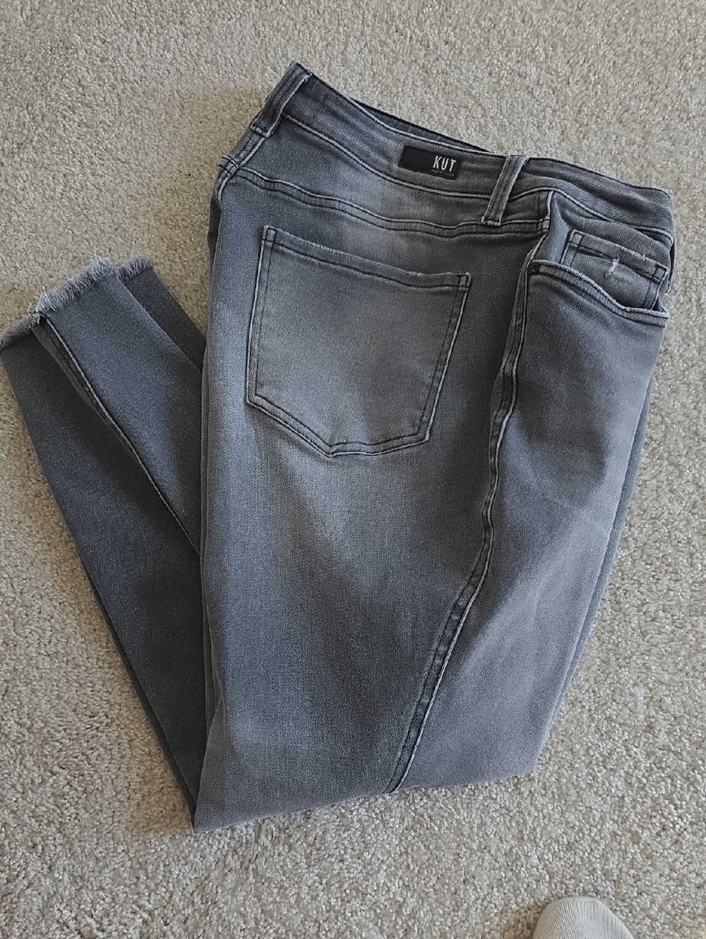 Kut From the Kloth Women's Jeans 16W Donna High Rise Fab Ab Ankle Skinny Gray